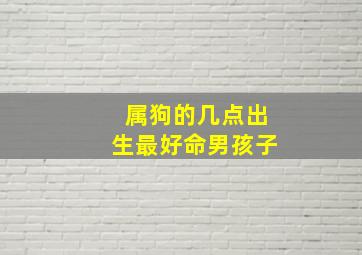 属狗的几点出生最好命男孩子