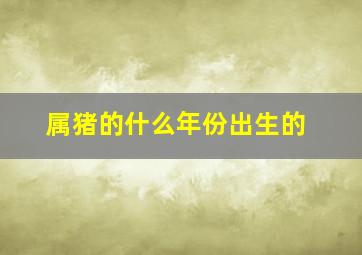 属猪的什么年份出生的