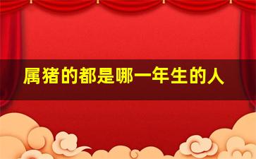 属猪的都是哪一年生的人