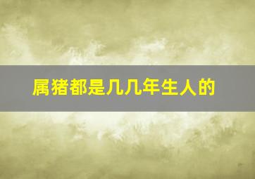 属猪都是几几年生人的