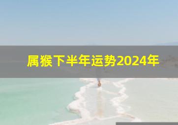 属猴下半年运势2024年