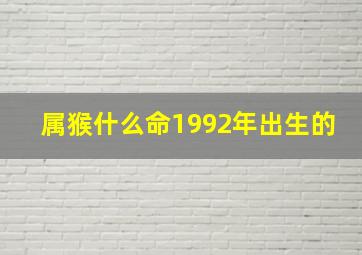 属猴什么命1992年出生的