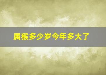 属猴多少岁今年多大了