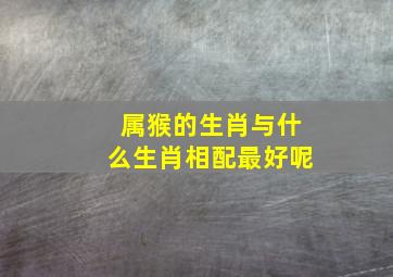 属猴的生肖与什么生肖相配最好呢