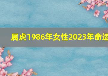 属虎1986年女性2023年命运