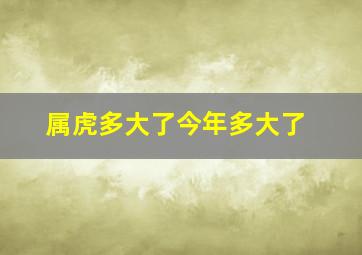 属虎多大了今年多大了