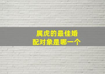 属虎的最佳婚配对象是哪一个