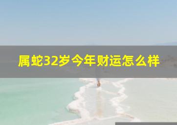 属蛇32岁今年财运怎么样