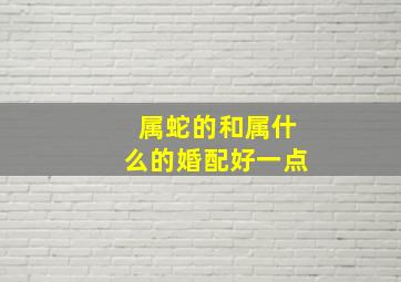 属蛇的和属什么的婚配好一点