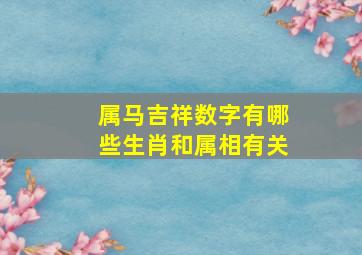 属马吉祥数字有哪些生肖和属相有关