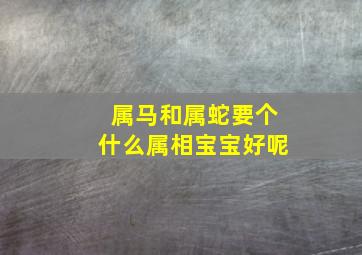 属马和属蛇要个什么属相宝宝好呢