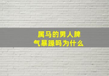 属马的男人脾气暴躁吗为什么