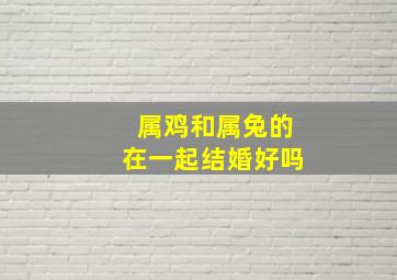 属鸡和属兔的在一起结婚好吗