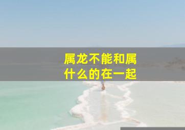 属龙不能和属什么的在一起