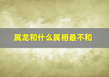 属龙和什么属相最不和