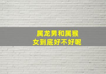 属龙男和属猴女到底好不好呢