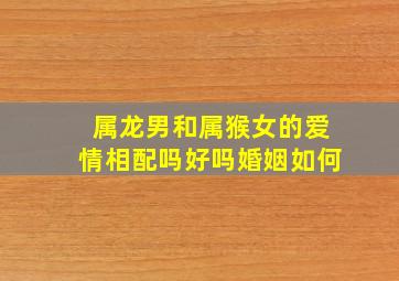 属龙男和属猴女的爱情相配吗好吗婚姻如何