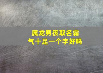 属龙男孩取名霸气十足一个字好吗