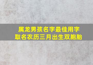 属龙男孩名字最佳用字取名农历三月出生双胞胎