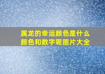 属龙的幸运颜色是什么颜色和数字呢图片大全