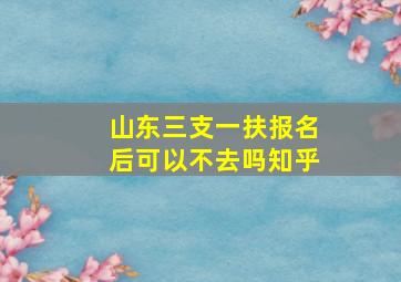 山东三支一扶报名后可以不去吗知乎