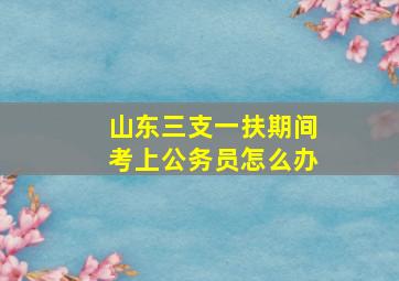 山东三支一扶期间考上公务员怎么办