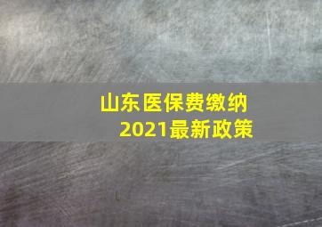 山东医保费缴纳2021最新政策