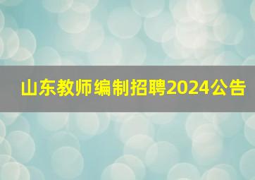 山东教师编制招聘2024公告