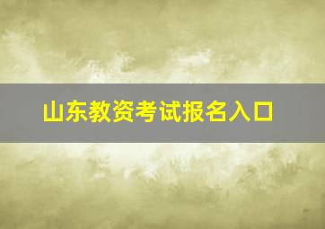 山东教资考试报名入口