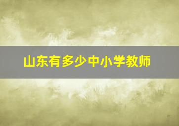 山东有多少中小学教师