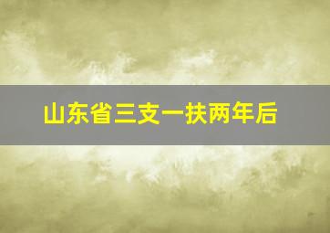 山东省三支一扶两年后