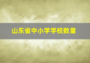 山东省中小学学校数量