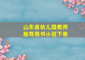 山东省幼儿园教师指导用书小班下册