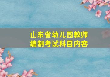 山东省幼儿园教师编制考试科目内容