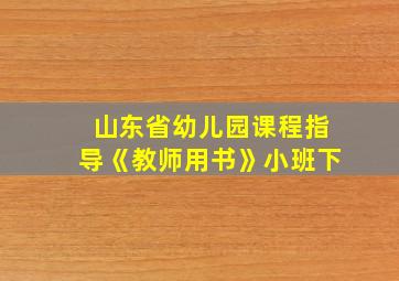 山东省幼儿园课程指导《教师用书》小班下