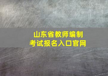 山东省教师编制考试报名入口官网