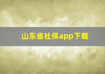 山东省社保app下载