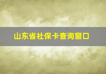 山东省社保卡查询窗口