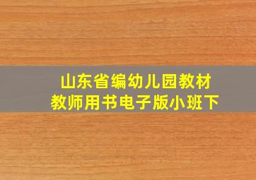 山东省编幼儿园教材教师用书电子版小班下