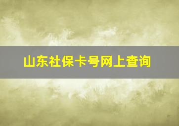 山东社保卡号网上查询