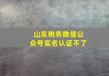 山东税务微信公众号实名认证不了