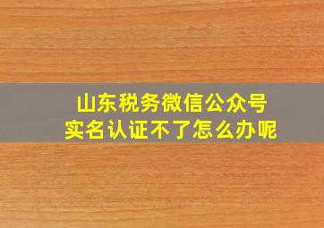 山东税务微信公众号实名认证不了怎么办呢