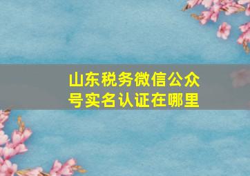 山东税务微信公众号实名认证在哪里