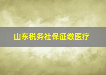 山东税务社保征缴医疗