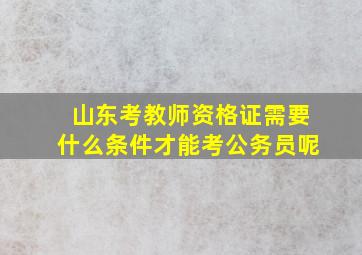 山东考教师资格证需要什么条件才能考公务员呢