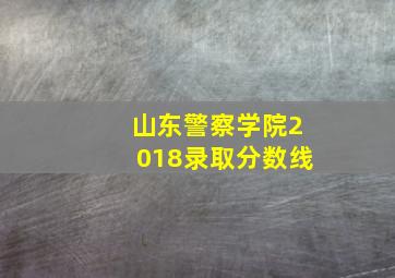 山东警察学院2018录取分数线