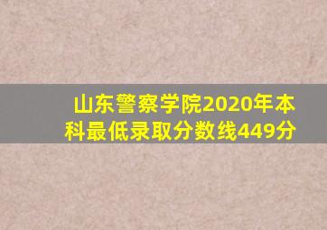 山东警察学院2020年本科最低录取分数线449分