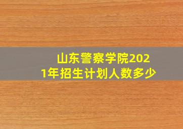 山东警察学院2021年招生计划人数多少