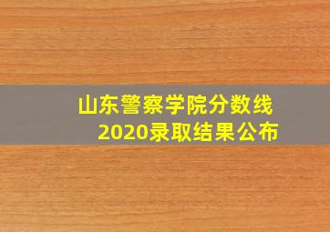 山东警察学院分数线2020录取结果公布