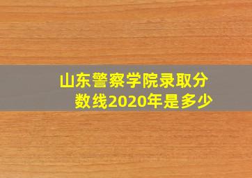 山东警察学院录取分数线2020年是多少